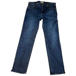 Orvis Straight Jeans Mens 38x32 Blue Denim Five Pocket Dark Wash Rugged Heritage